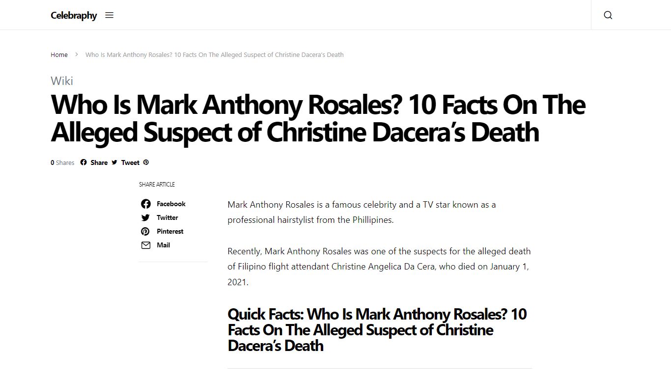 Who Is Mark Anthony Rosales? 10 Facts On The Alleged Suspect of ...